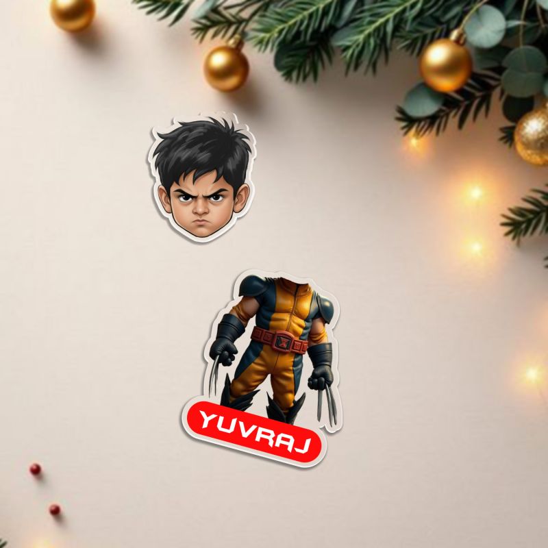 Personalized Superhero Wolverine Theme Bobblehead Caricature for Kids Room Tabletop Decor Cartoon Character Home Decor Battery Powered Moving Head Feature